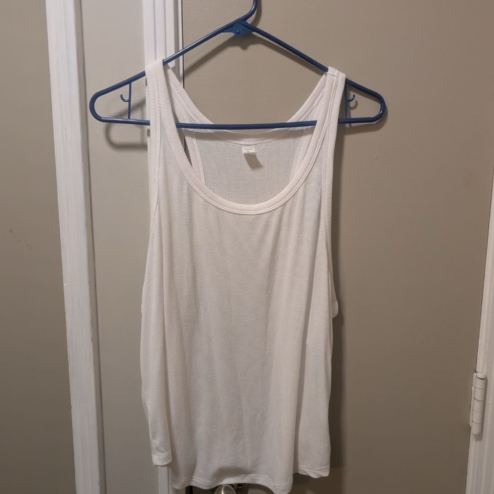Old Navy Cream Relaxed Sleeveless Tank Top